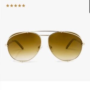 KOKO - Khloe Kardashian- DIFF Eyewear, Gold Brown Gradient Flash Sunglasses